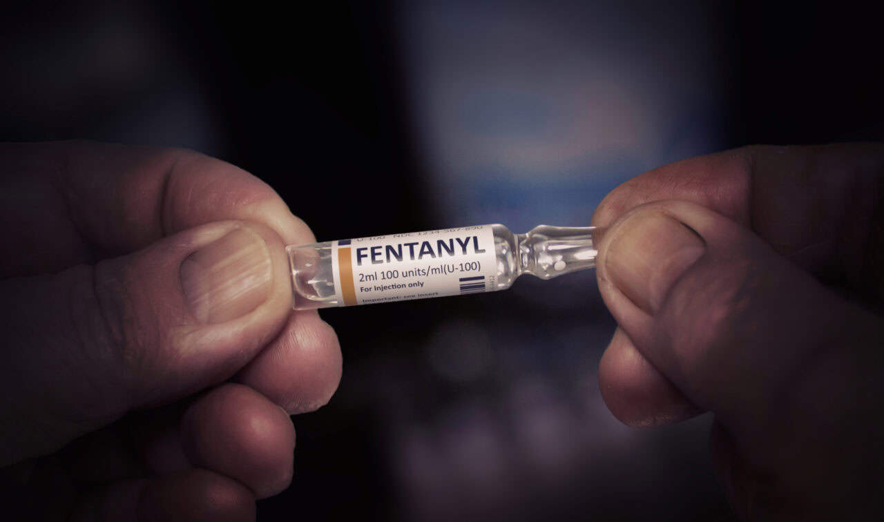 Kyiv, Ukraine December, 2019: Injection Of Fentanyl Medical Glas