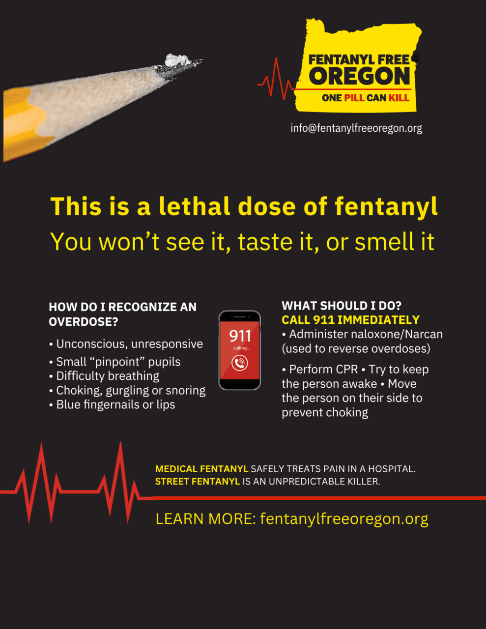 Fentanylfreeoregon Flyer Call911 Png